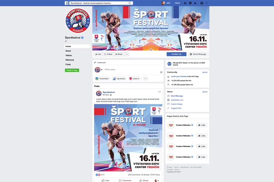 Facebook udalosť - IX. ročník Športfestivalu v Trenčíne